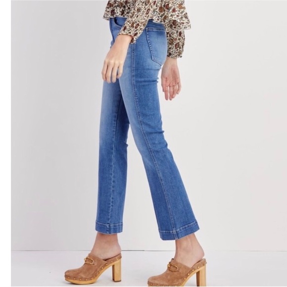 Veronica Beard Carson Ankle Flare High Rise Mystic Blue Excellent Size 32 - Picture 8 of 10